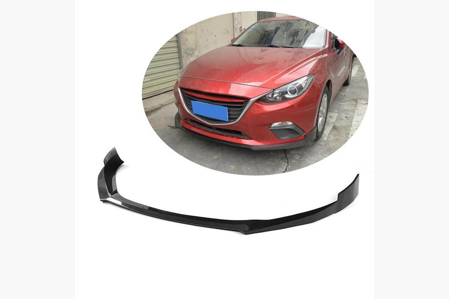 Mazda 3 2013–2019 Kolfiber frontläpp till främre stötfångaren Lip (2014-2016, Carbon) Image