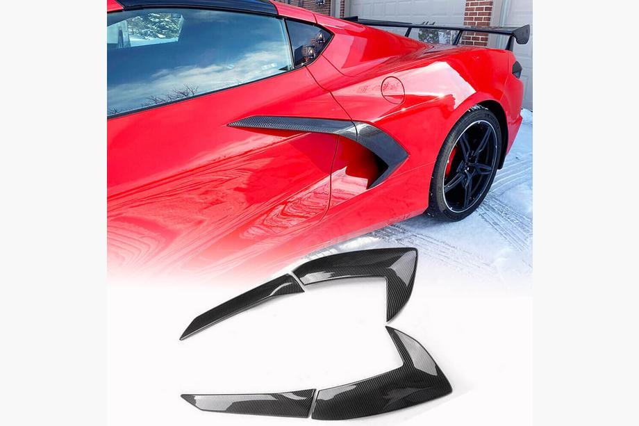 Chevrolet Corvette C8 2019– Bakskärmskåpor (2019-2022, Carbon) Foto 1