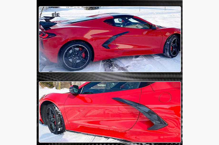Chevrolet Corvette C8 2019– Bakskärmskåpor (2019-2022, Carbon) Foto 4