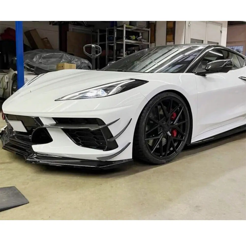 Kolfiberspoilers till främre stötfångaren (2019-2022, Carbon) Chevrolet Corvette C8 2019– foto 2