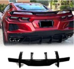 Chevrolet Corvette C8 2019– Bakre stötfångardiffusor V2 (2019-2022, Kolfiber) foto 7