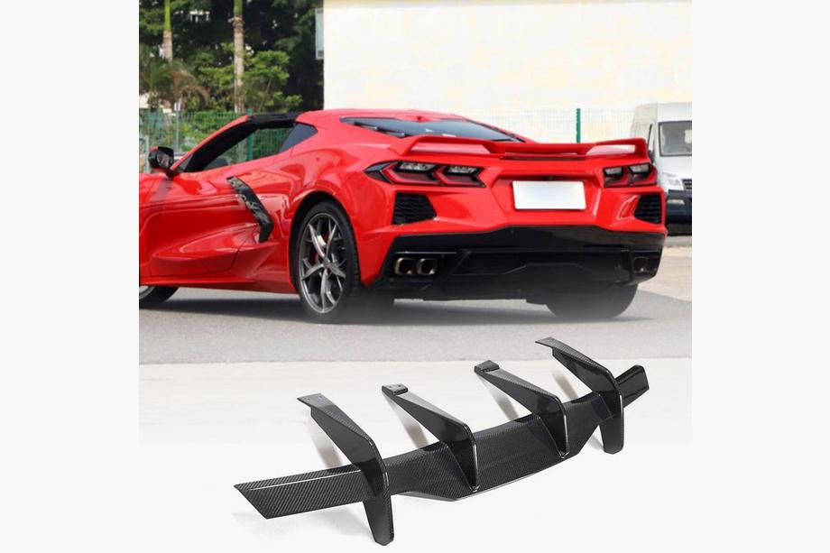 Chevrolet Corvette C8 2019– Bakre stötfångardiffusor V2 (2019-2022, Kolfiber) Image
