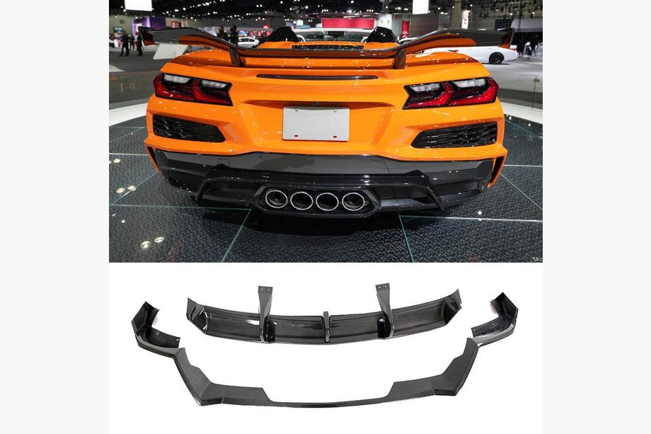 Chevrolet Corvette C8 2019– Bakre stötfångardiffusor (för Z06, 2022-2024, kolfiber) Image