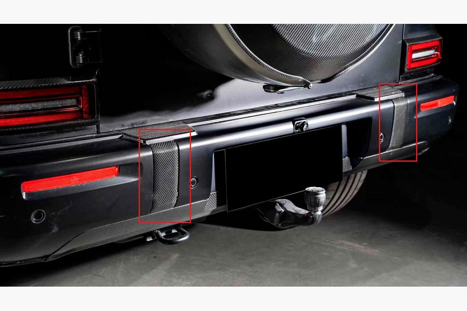 Mercedes G class W465 2025– Set stötfångarläpp fram och bak (för G63 AMG, kolfiber) Foto 2