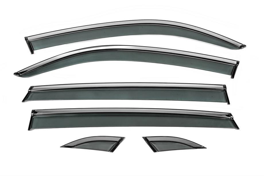 Volkswagen Atlas (Terramont) 2016– Vindavvisare för sidorutor med kromlist Niken Luxury (för Terramont X, 6 st) Image
