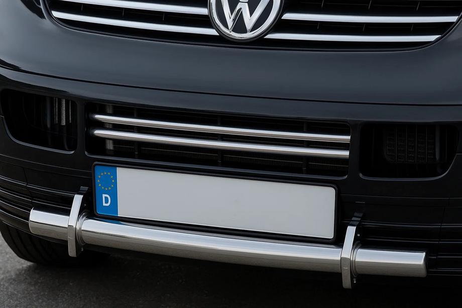 Volkswagen T5 Transporter 2003–2010 Gallerinsatser till stötfångargrill (2 st, rostfritt) Carmos - turkiskt stål Image