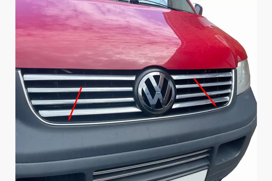 Volkswagen T5 Transporter 2003–2010 Inramning till grill (rostfritt stål) Foto 1