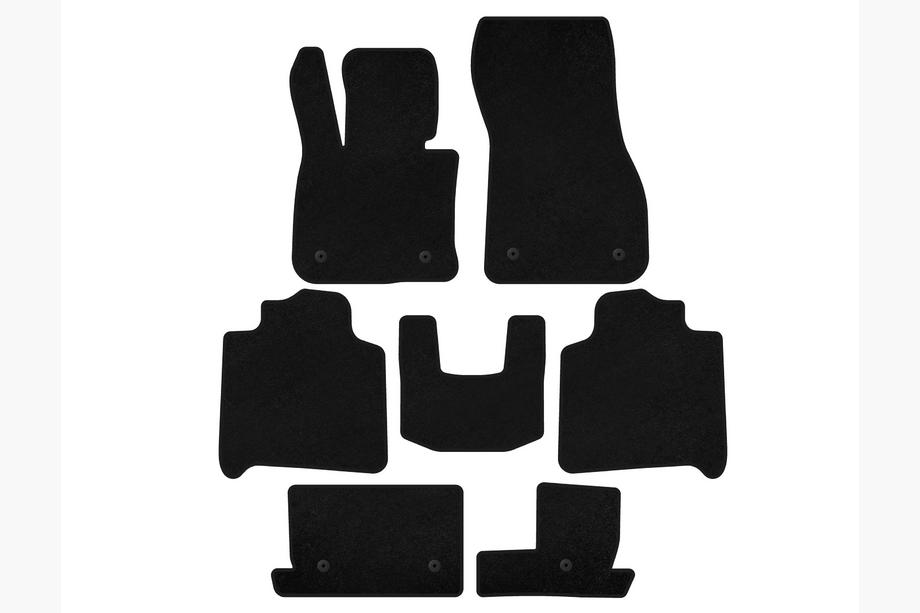 BMW 2-serien Active Tourer F45/F46 2014–2021 Deluxe textilmattor (för F46, 3 rader, svarta) Image