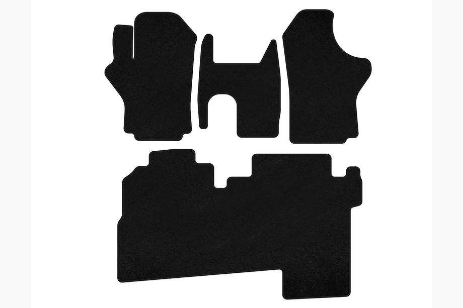 Hyundai H200, H1, Starex 1998–2007 Deluxe textilmattor för kupén (2004-2007, 2 rader, 8-sits, svart) Image