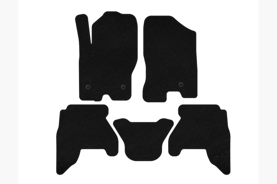Nissan Pathfinder R51 2005–2014 Textilmattor Deluxe V1 (2 rader, Svart, 2010-2014) Image