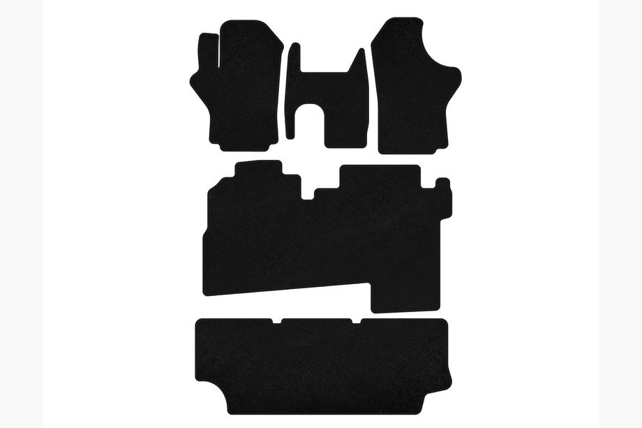 Hyundai H200, H1, Starex 1998–2007 Deluxe textilmattor för kupé (2004-2007, 3 rader, 8-sits, svarta) Image