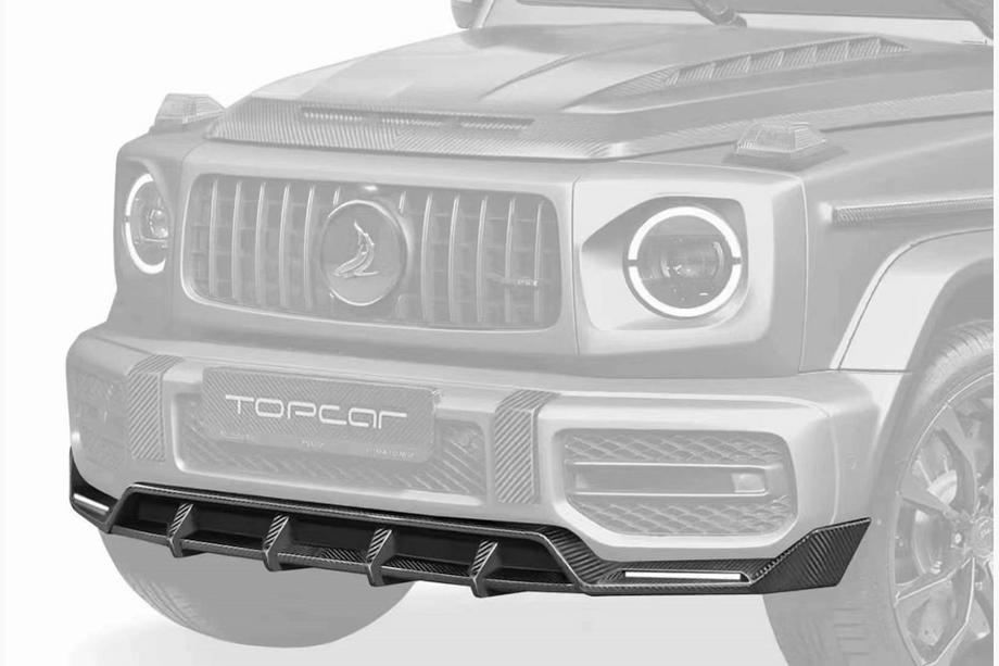 Mercedes G-Class W463 2018–2024 Frontläpp till stötfångare Lip (för G63 AMG, dry carbon) Foto 2