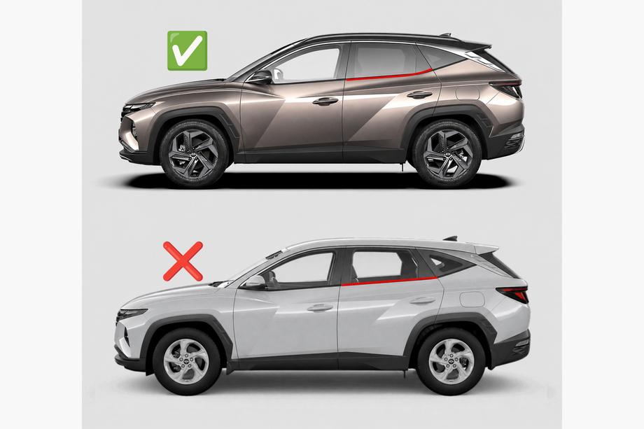Hyundai Tucson NX4 2021– Vindavvisare för sidorutor (4 st, HIC) Image