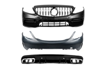 Mercedes C-class W205 2014–2021 Karosskit med komplett bakre stötfångare (AMG C63-designs 2018-2021) foto 1