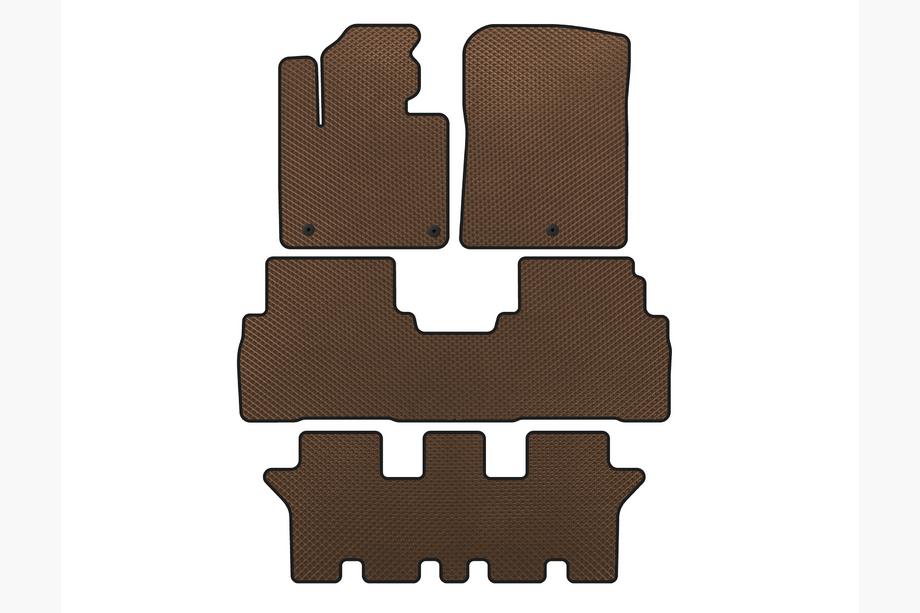 Kia Sorento III UM 2014–2020 EVA bilmattor (3 rader, 7-sits, brun) Image