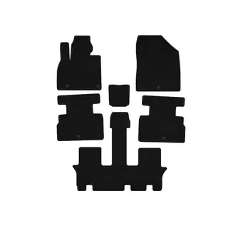 Premium textilmattor (3 rader, 7-sits, svarta) foto 1