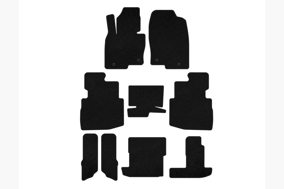 Mazda 5 2005–2009 Deluxe textilmattor (3 rader, 7-sits, svarta) Image