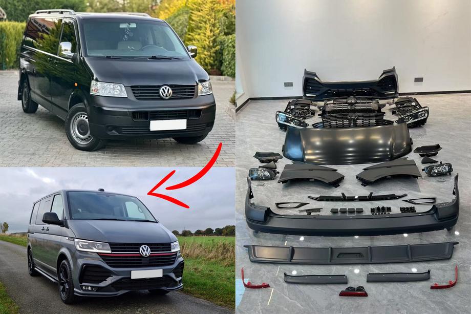 Volkswagen T5 Transporter 2003–2010 Facelift-ombyggnadskit till T6.1 Sportline Image