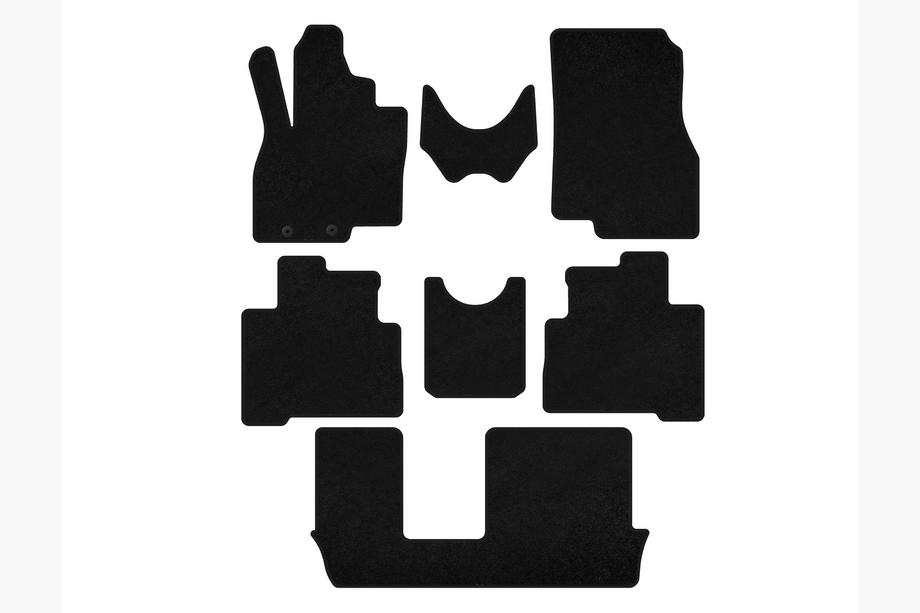Mitsubishi Grandis 2003–2011 Premium textilmattor (3 rader, 7-sits, svarta) Image
