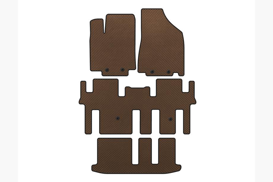 Nissan Pathfinder R52 2012–2021 EVA-bilmattor för kupén (3 rader, brun) Image