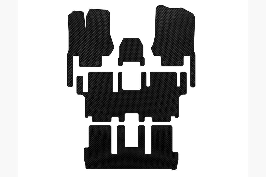 Nissan Quest 2011–2017 EVA-golvmattor till kupén (3 rader, 7-sits, svart) Image