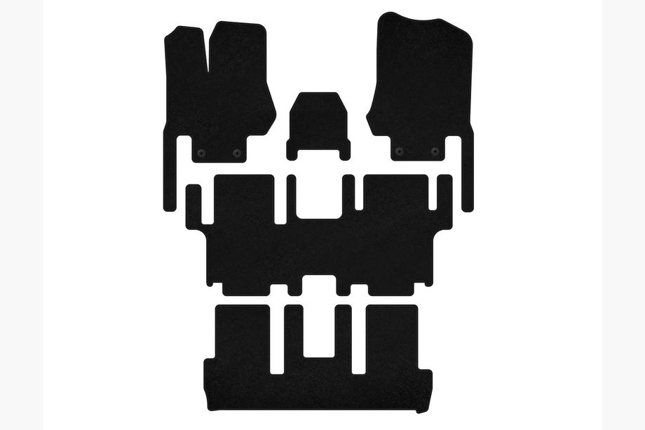 Nissan Quest 2011–2017 Premium textilmattor (3 rader, 7-sits, svarta) Image