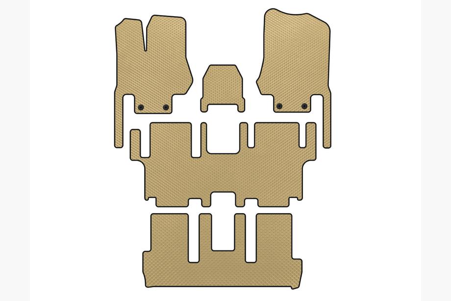 Nissan Quest 2011–2017 EVA bilmattor (3 rader, 7-sits, beige) Image