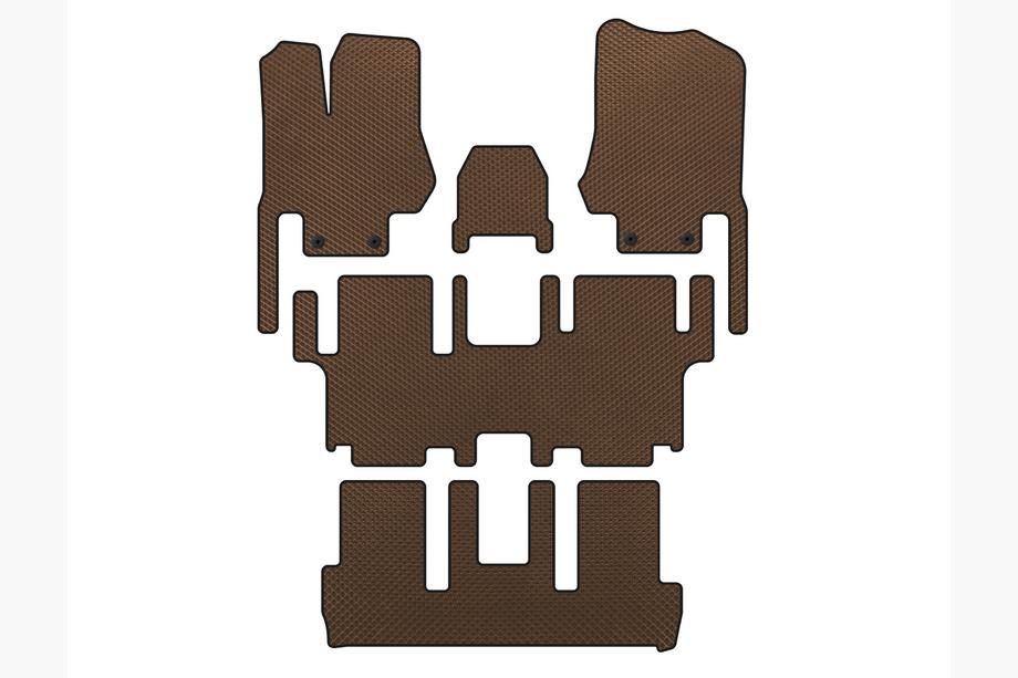 Nissan Quest 2011–2017 EVA bilmattor (3 rader, 7-sits, brun) Image