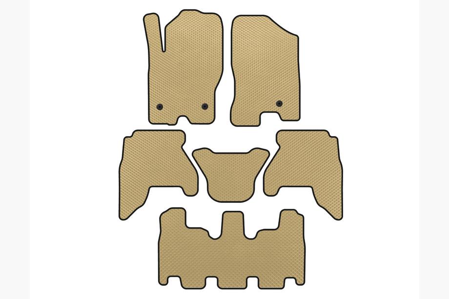Nissan Pathfinder R51 2005–2014 EVA bilmattor för kupén (3 rader, Beige, 2010-2014) Image