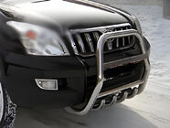 Toyota Land Cruiser Prado 120 2002–2009 Hög frontbåge (rostfritt stål) foto 1