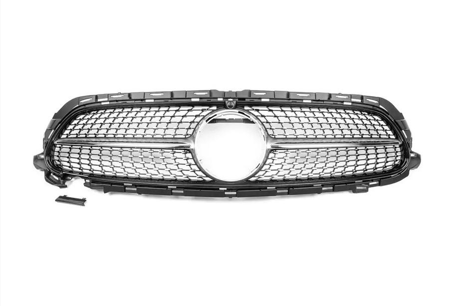 Mercedes E-class coupé C238 2016–2024 Frontgrill Diamond Silver (för AMG-Line 2020-2023) Med plats för kamera Image