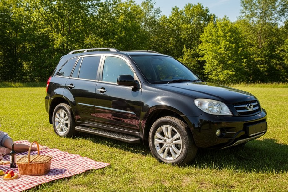 Chery Tiggo 1 2005–2016 Sidosteg Allmond Black (2 st, aluminium) Image