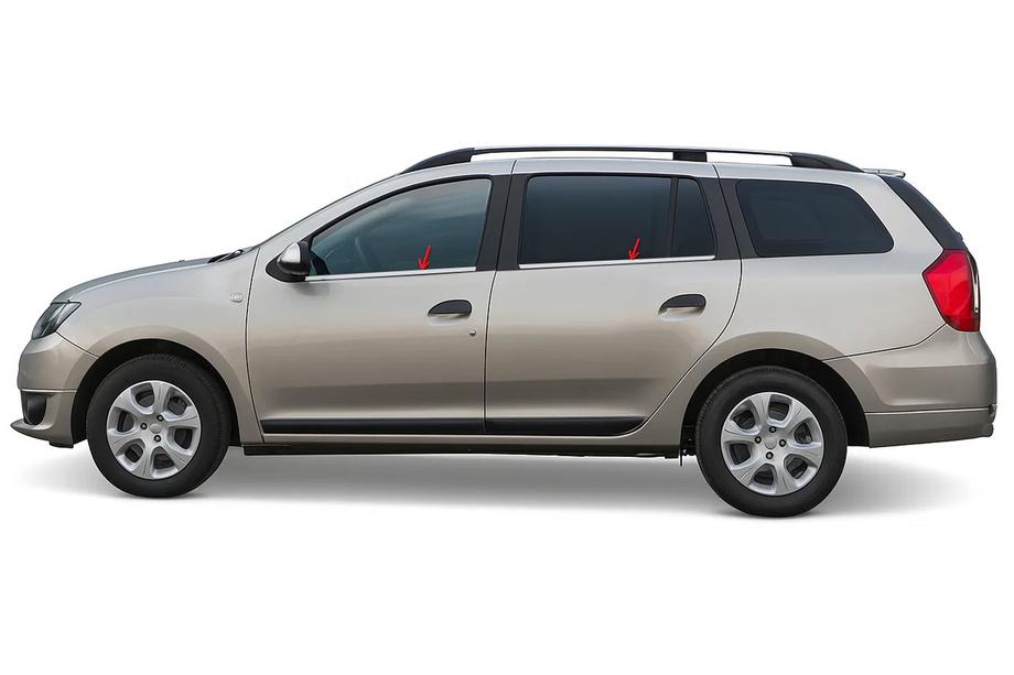 Dacia Logan MCV 2013–2020 Fönsterlister (4 st, rostfritt) Image