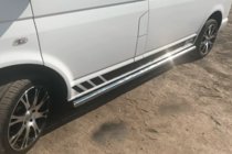 Volkswagen T5 Transporter 2003–2010 Sidorör (2 st, rostfritt stål) 60 mm, kort hjulbas foto 3