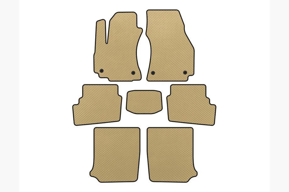 Opel Zafira A 1998–2005 EVA bilmattor (3 rader, 2003-2005, 7-sits, Beige) Image