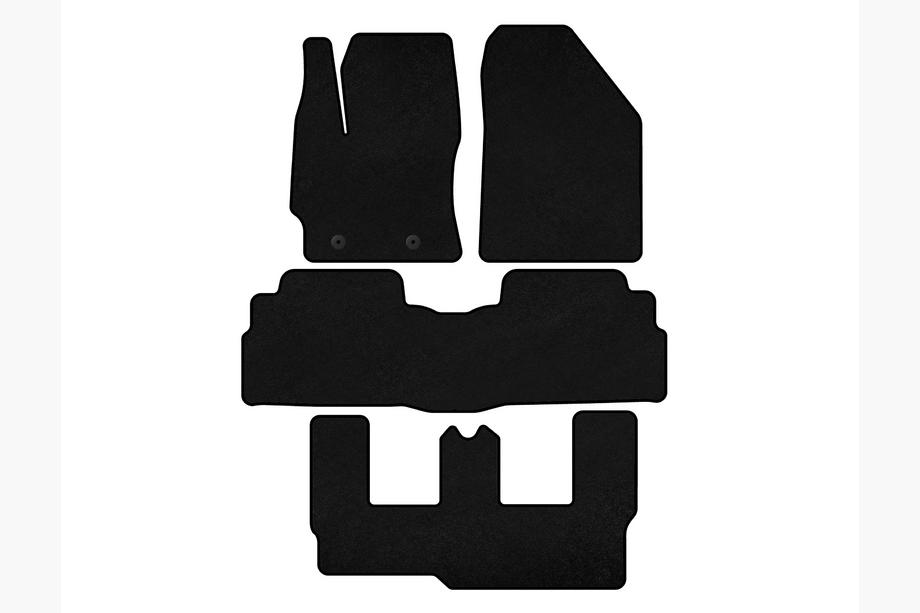 Toyota Verso 2009–2018 Classic textilmattor (3 rader, 7-sits, svart) Image