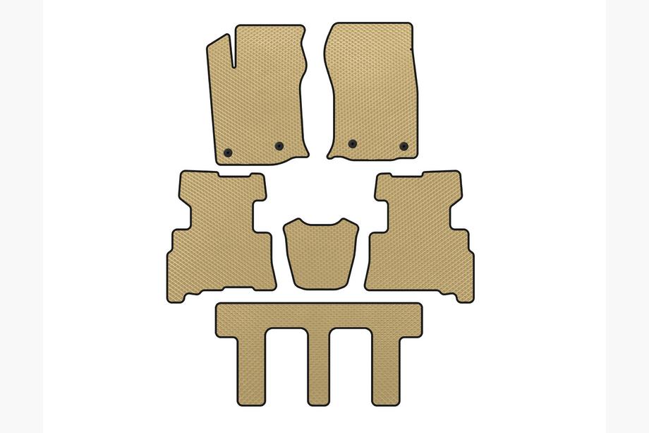 Toyota 4Runner 2009–2024 EVA bilmattor (3 rader, 2014-2024, 7-sits, Beige) Image