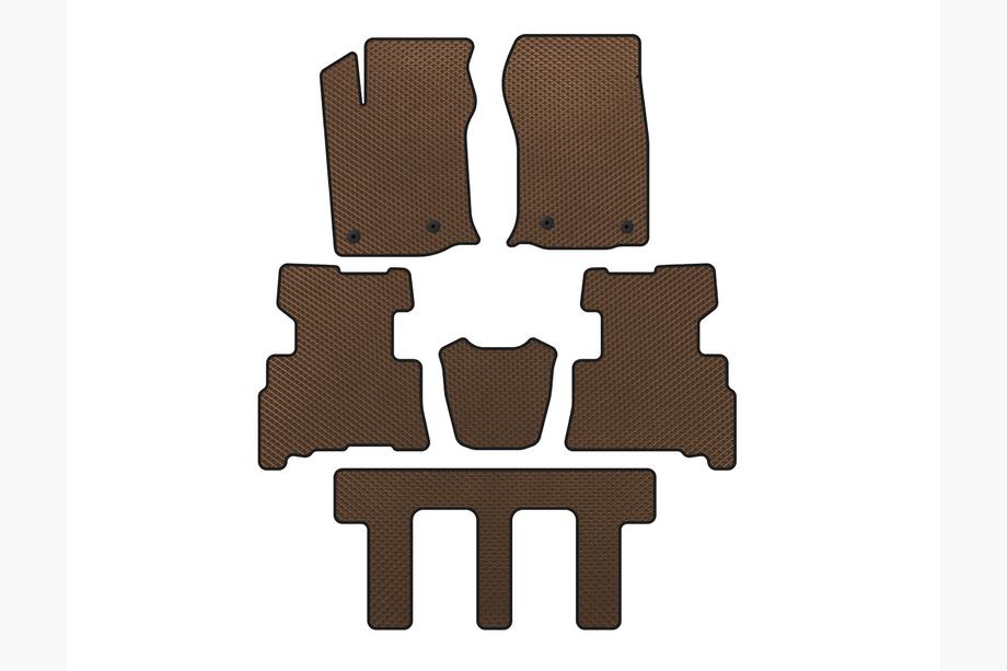 Toyota 4Runner 2009–2024 EVA bilmattor (3 rader, 2014-2024, 7-sits, Brun) Image