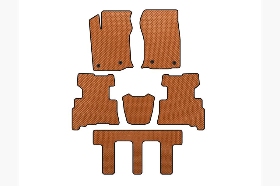 Toyota 4Runner 2009–2024 EVA bilmattor (3 rader, 2014-2024, 7-sits, Orange) Image