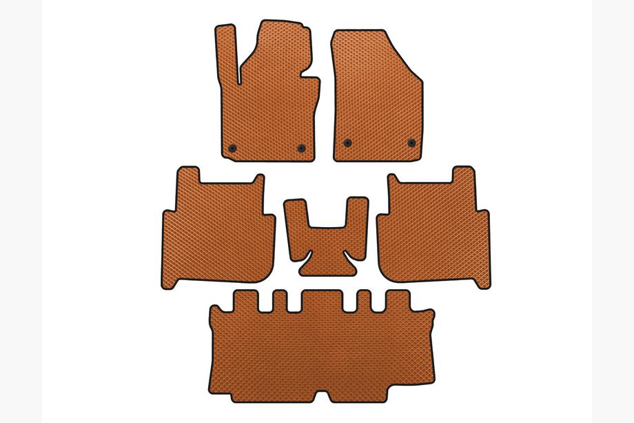 Volkswagen Touran 2003–2010 EVA bilmattor (3 rader, 2006-2010, 7-sits, Orange) Image