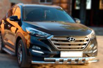 Hyundai Tucson TL 2016–2021 Frontbåge Shark (rostfritt stål) foto 2