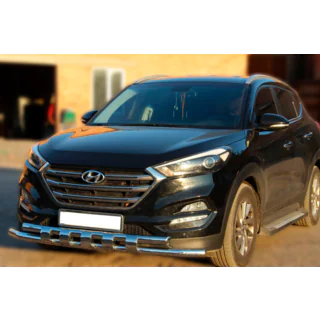 Frontbåge Shark (rostfritt stål) Hyundai Tucson TL 2016–2021 foto 1