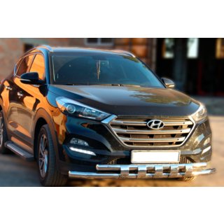Frontbåge Shark (rostfritt stål) Hyundai Tucson TL 2016–2021 foto 2