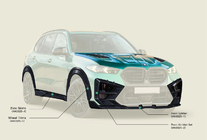 BMW X5 G05 2019–2026 Bodykit-kit för X5M F95 AL-Design Carbon (2023+) foto 6
