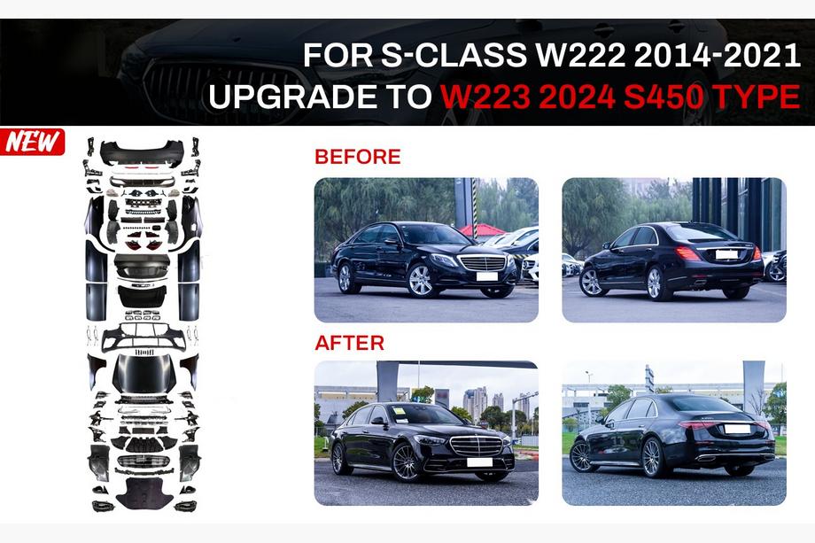 Mercedes S-class W222 2013–2022 Restylingkit för W223 AMG Line (med dörrhandtag och inlägg) Image