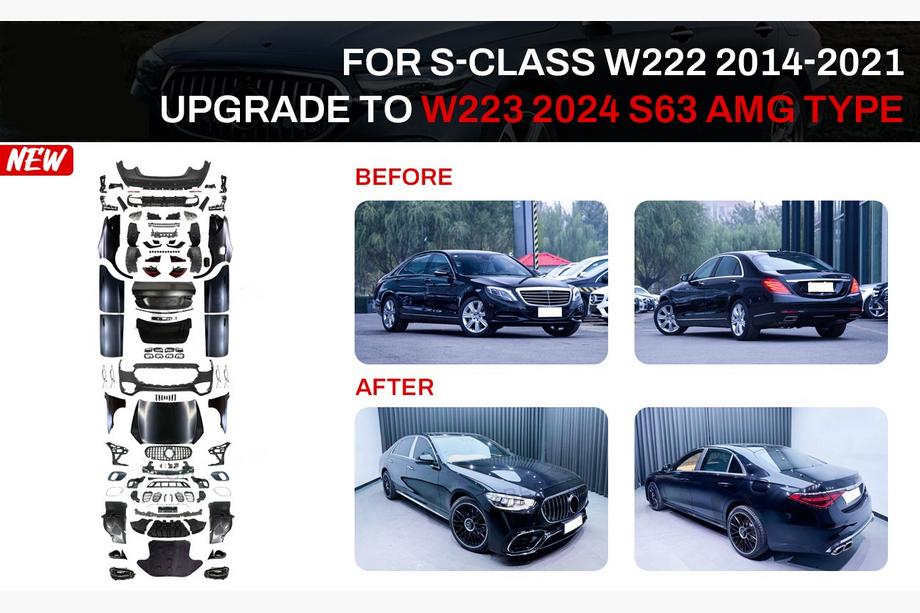 Mercedes S-class W222 2013–2022 Restyling-kit för W223 S63 AMG (med dörrhandtag och insatser) Image