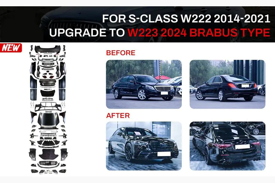 Mercedes S-class W222 2013–2022 Facelift-kit för W223 BRB (med dörrhandtag och inlägg) Image