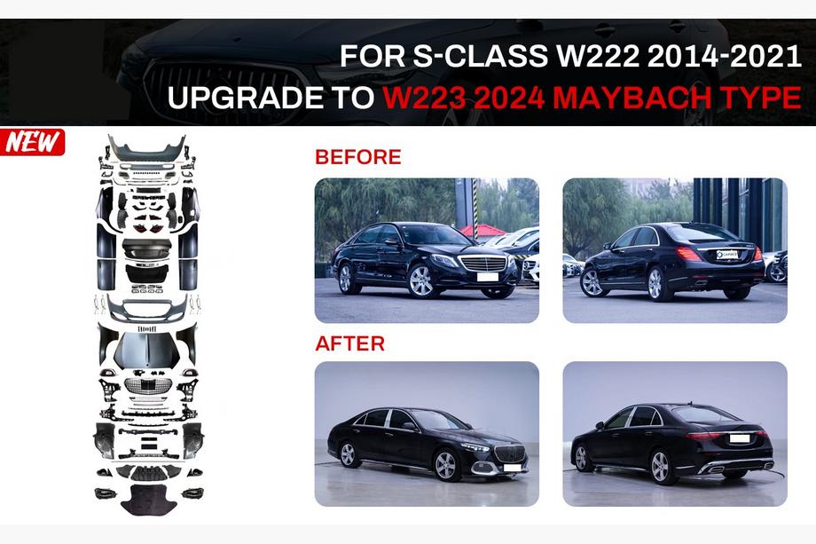 Mercedes S-class W222 2013–2022 Restyling-kit för W223 Maybach (med dörrhandtag och insatser) Foto 1