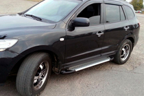 Hyundai Santa Fe 2 2006–2012 Sidosteg Line (2 st, aluminium) foto 1