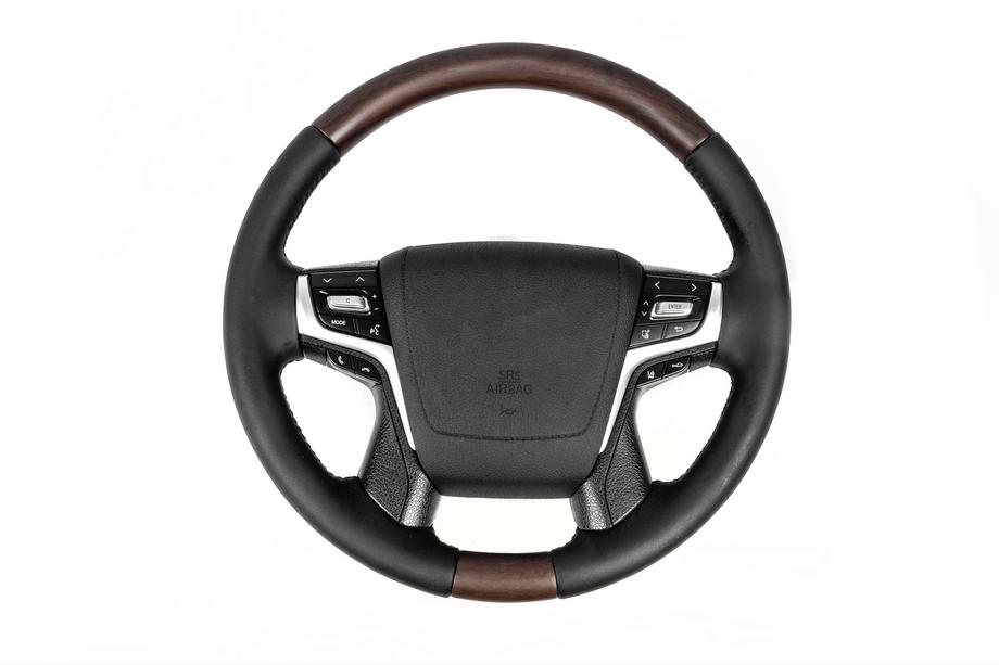 Toyota Land Cruiser 200 2007–2021 Uppvärmd ratt (mörkt trä) Image